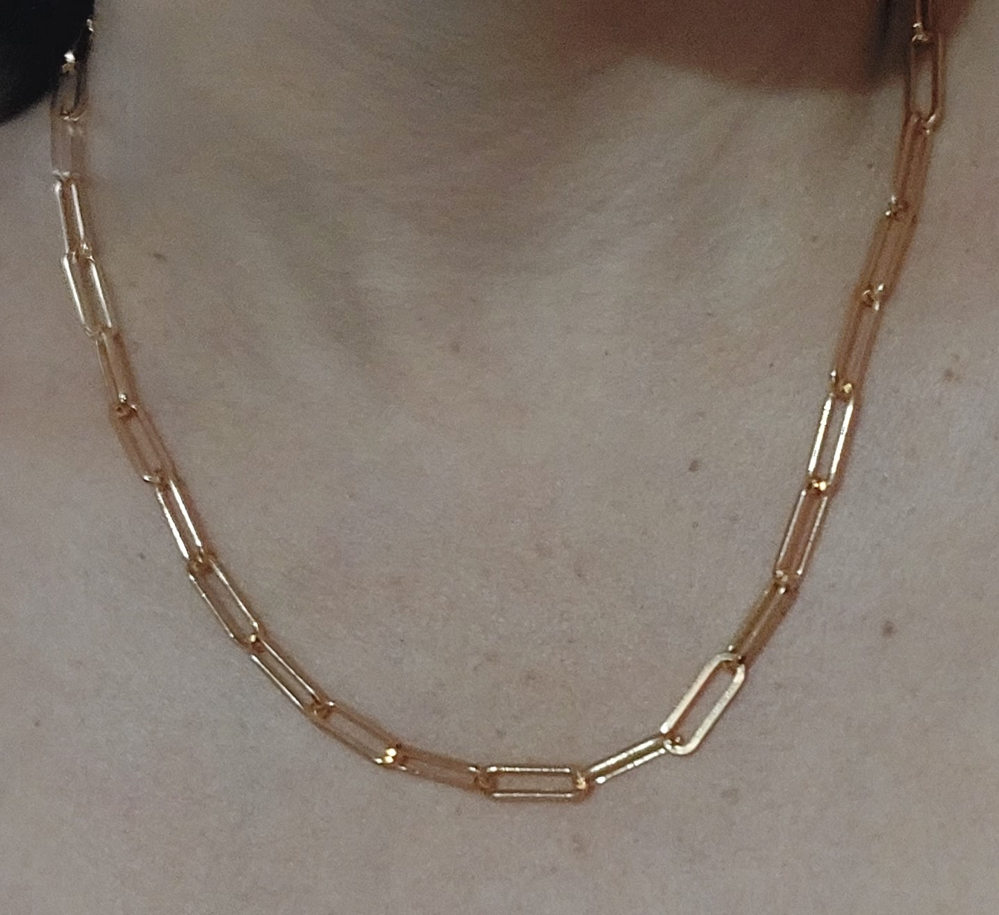 Collar de cadena de clip para personalizar (Color Dorado)