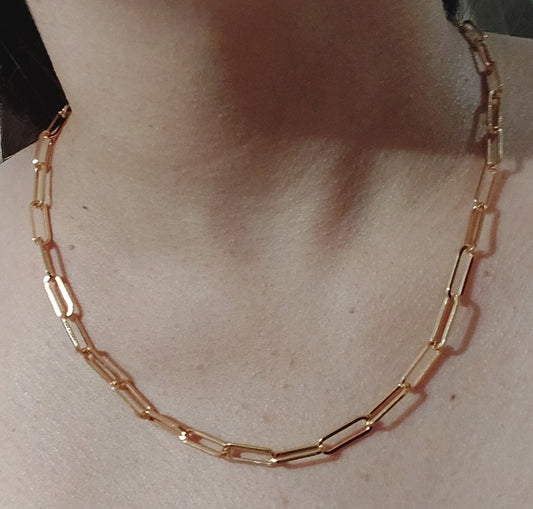 Collar de cadena de clip para personalizar (Color Dorado)