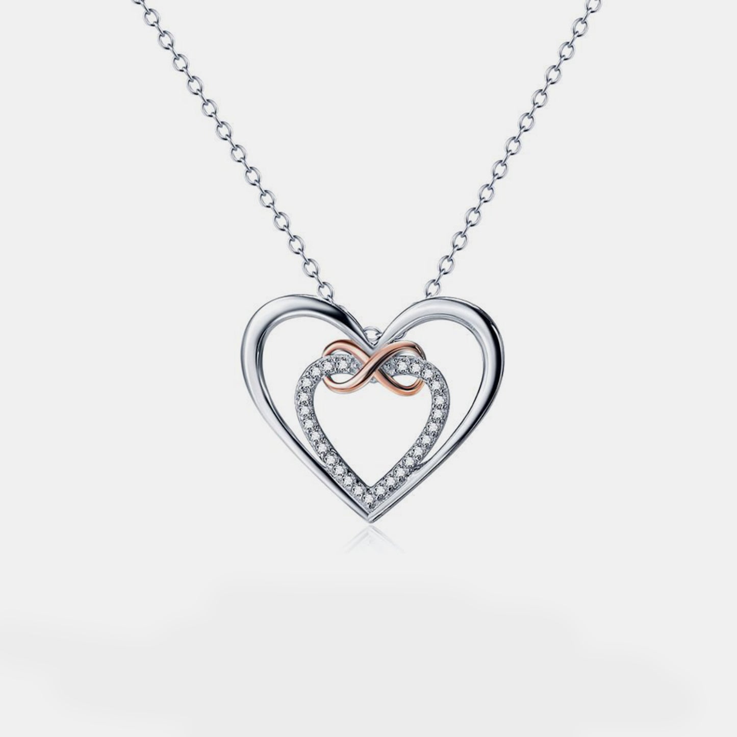 "Heart Sparkle: 925 Silver Necklace with Zirconia"