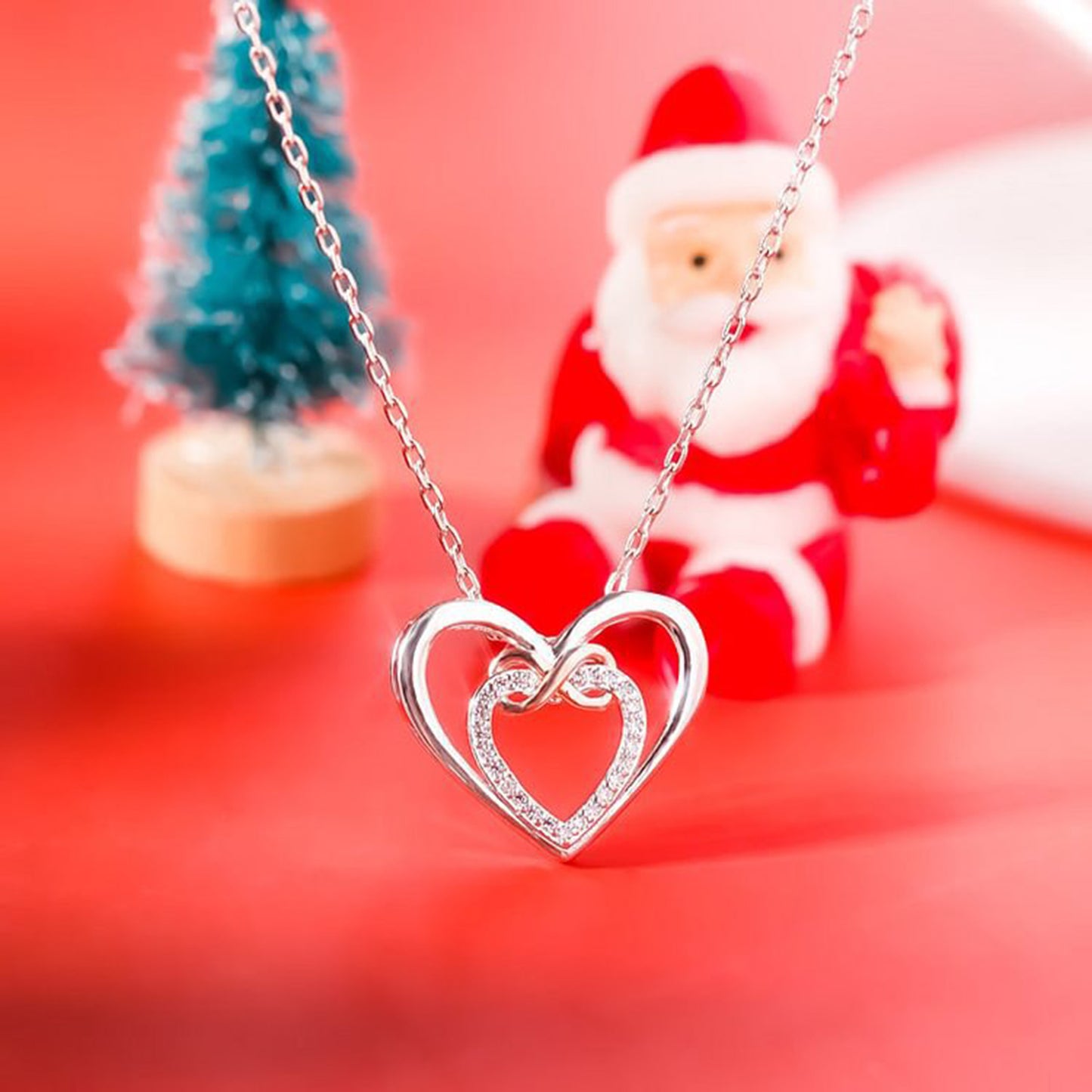 "Heart Sparkle: 925 Silver Necklace with Zirconia"