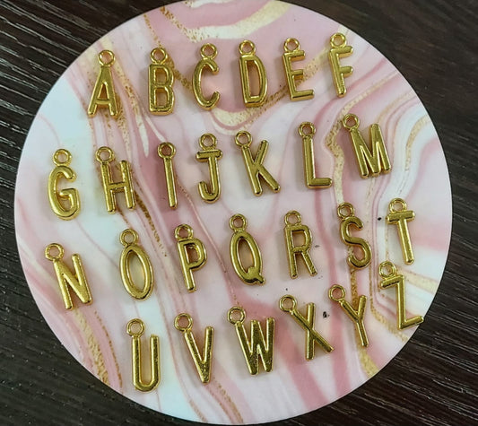 Charms (Dijes) de Letras - Dorado
