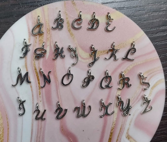 Charms (Dijes) de Letras - Plateado