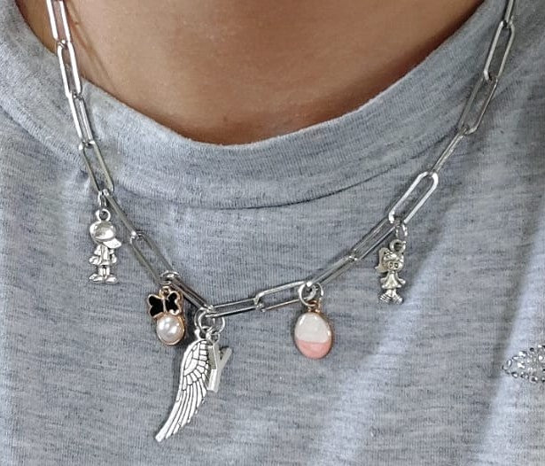 Collar de cadena de clips personalizables (Color silver)