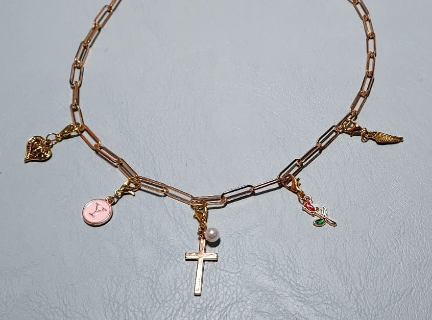 Collar de cadena de clip para personalizar (Color Dorado)