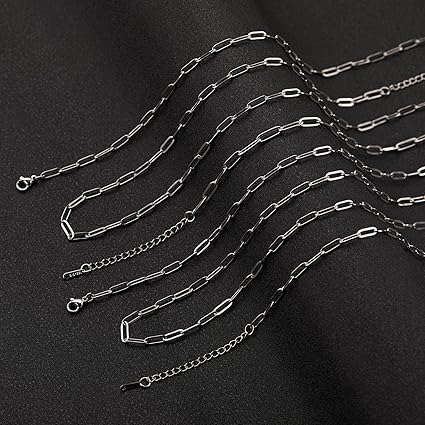 Collar de cadena de clips personalizables (Color silver)