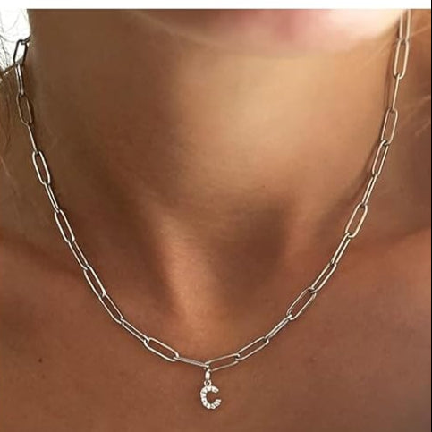 Collar de cadena de clips personalizables (Color silver)